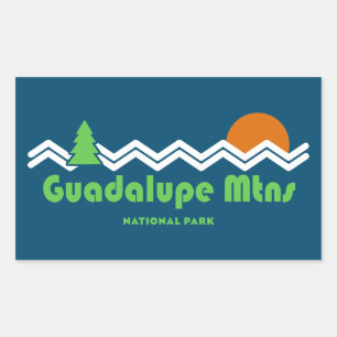Sticker Rectangulaire Parc national des Montagnes de Guadalupe Rétro