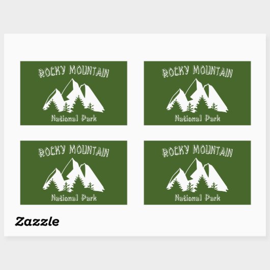 Sticker Rectangulaire Parc national des Rocheuses (Feuille)