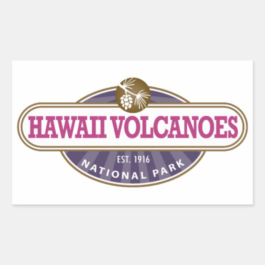 Sticker Rectangulaire Parc national des volcans d'Hawaii (Devant)