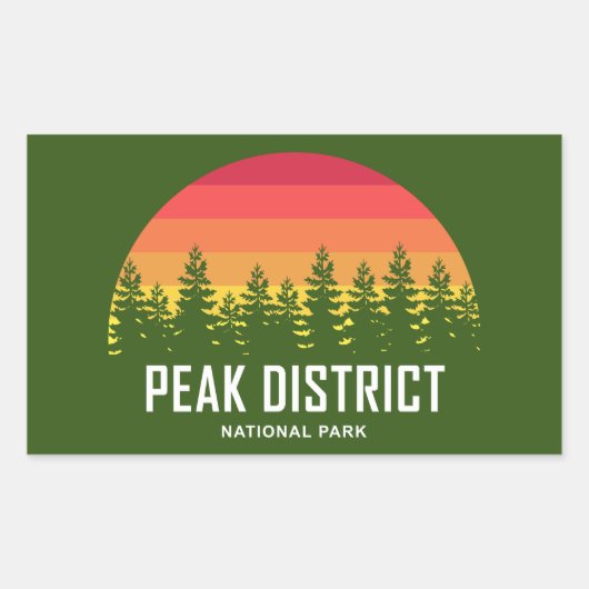 Sticker Rectangulaire Parc national du district de Peak (Devant)