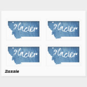 Sticker Rectangulaire Parc national du Glacier Grain de bois (Feuille)