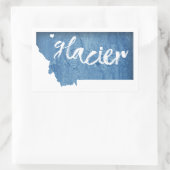 Sticker Rectangulaire Parc national du Glacier Grain de bois (Sac)