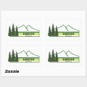 Sticker Rectangulaire Parc national du Glacier Grandes vertes (Feuille)