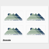 Sticker Rectangulaire Parc national du lac Crater Mountain Sun (Feuille)
