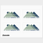 Sticker Rectangulaire Parc national du Mont-Rainier Mountain Sun (Feuille)