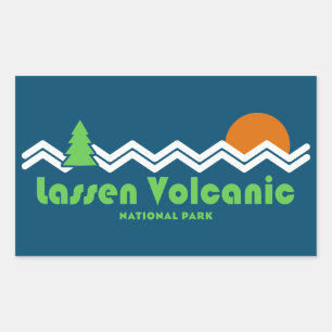 Sticker Rectangulaire Parc national volcanique de Lassen Rétro