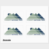 Sticker Rectangulaire Parc national Yosemite Mountain Sun (Feuille)