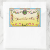 Sticker Rectangulaire Parfum français d'antiquité personnalisable (Sac)