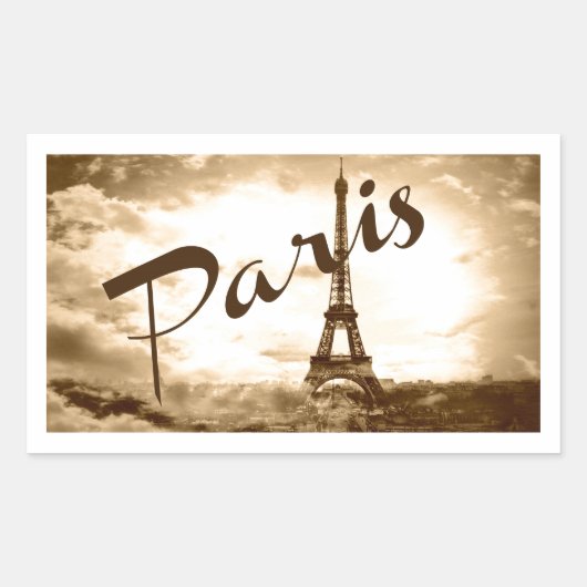 Sticker Rectangulaire Paris à Sepia (Devant)