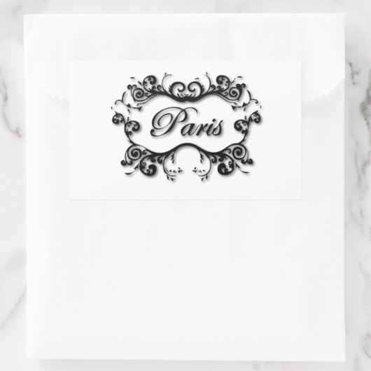 Sticker Rectangulaire Paris avec ses manuscrits (Sac)