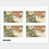 Sticker Rectangulaire Paris France Art Antique Collage Eiffel Français (Feuille)