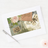 Sticker Rectangulaire Paris France Art Antique Collage Eiffel Français (Enveloppe)