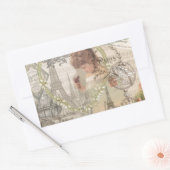 Sticker Rectangulaire Paris France Jolie fille Eiffel (Enveloppe)