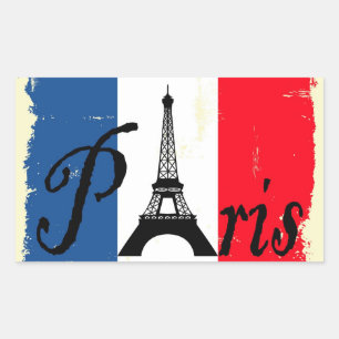 Sticker Rectangulaire Paris grunge