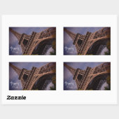 Sticker Rectangulaire Paris Tour Eiffel Photo emblématique (Feuille)