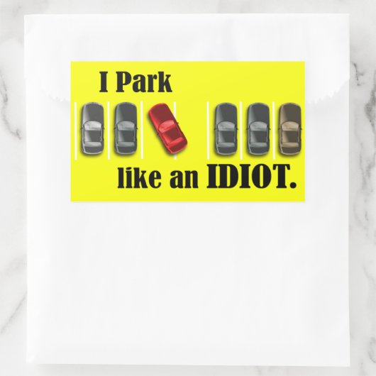 Sticker Rectangulaire Parking Idiot (Sac)