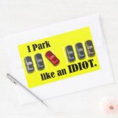 Sticker Rectangulaire Parking Idiot (Enveloppe)
