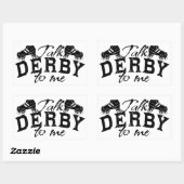 Sticker Rectangulaire Parle Derby à moi, Roller Derby (Feuille)