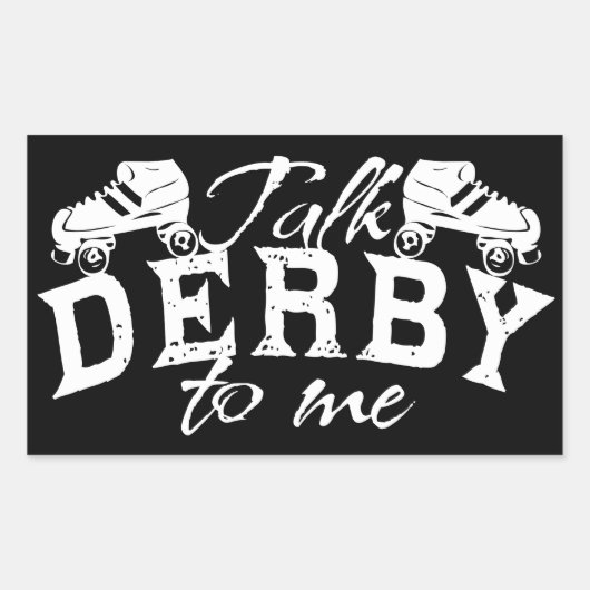 Sticker Rectangulaire Parle Derby à moi, Roller Derby (Devant)