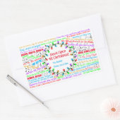 Sticker Rectangulaire Paroles de Noël (Enveloppe)