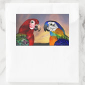 STICKER RECTANGULAIRE PARROS HYPER / ARBRE ROUGE ET BLEU (Sac)