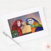 STICKER RECTANGULAIRE PARROS HYPER / ARBRE ROUGE ET BLEU (Enveloppe)