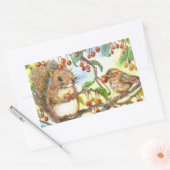 Sticker Rectangulaire Partageons - Écureuil et Bruant (Enveloppe)