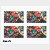 Sticker Rectangulaire Parti Mardi Gras (Feuille)
