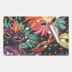 Sticker Rectangulaire Parti Mardi Gras