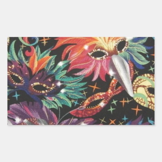Sticker Rectangulaire Parti Mardi Gras (Devant)