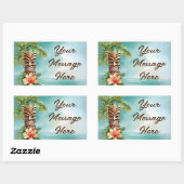 Sticker Rectangulaire Parti Tropical Tiki (Feuille)