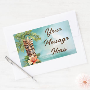 Sticker Rectangulaire Parti Tropical Tiki