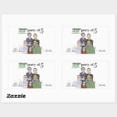 Sticker Rectangulaire Partie de 5 rectangle (Feuille)