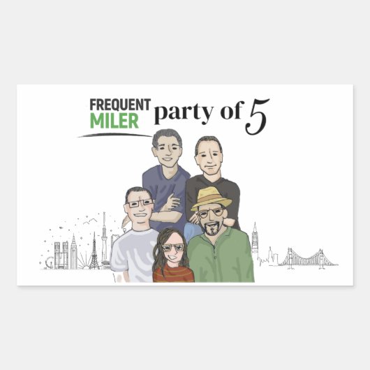 Sticker Rectangulaire Partie de 5 rectangle (Devant)