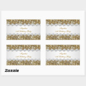 Sticker Rectangulaire Parties scintillant Anniversaire Soirée Gold Diamo (Feuille)