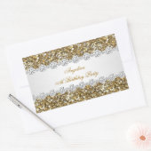 Sticker Rectangulaire Parties scintillant Anniversaire Soirée Gold Diamo (Enveloppe)