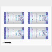Sticker Rectangulaire Parties scintillant argenté violet  Mariage Flocon (Feuille)