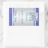 Sticker Rectangulaire Parties scintillant argenté violet  Mariage Flocon (Sac)