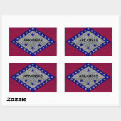 Sticker Rectangulaire Parties scintillant Arkansas drapeau rectangle sti (Feuille)