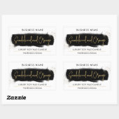 Sticker Rectangulaire Parties scintillant Black & Gold Conditionnement m (Feuille)