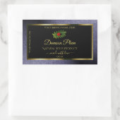 Sticker Rectangulaire Parties scintillant Bleu foncé Black Gold Étiquett (Sac)