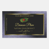 Sticker Rectangulaire Parties scintillant Bleu foncé Black Gold Étiquett (Devant)