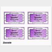 Sticker Rectangulaire Parties scintillant brillante violet brillant Étiq (Feuille)
