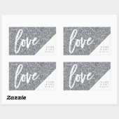 Sticker Rectangulaire Parties scintillant d'argent Mini Champagne, Mini  (Feuille)