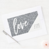 Sticker Rectangulaire Parties scintillant d'argent Mini Champagne, Mini  (Enveloppe)