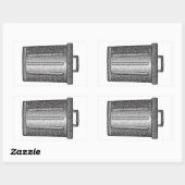 Sticker Rectangulaire Parties scintillant de déchets (Feuille)