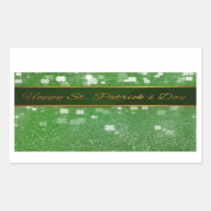 Sticker Rectangulaire Parties scintillant de la Saint Patrick Shamrock
