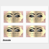 Sticker Rectangulaire Parties scintillant de maquillage en or noir Lashe (Feuille)