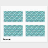 Sticker Rectangulaire Parties scintillant d'eau Chevron Motif (Feuille)