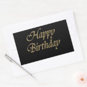 Sticker Rectangulaire Parties scintillant d'or Joyeux anniversaire (Enveloppe)